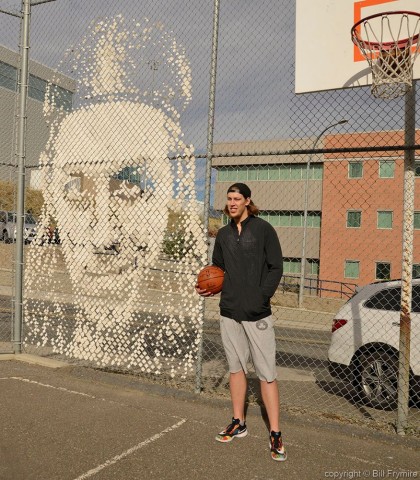 Recycled Vinyl Siding Mosaic Portrait of Kelly Olynyk