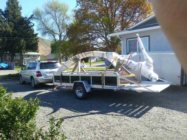 All packed protected and ready to make the trip. I made a special aluminum bracket that would support the gate when it is down so that the sculpture would be protected