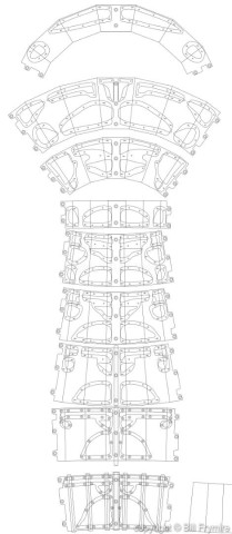 Lay out for cutting aluminum body panels and acrylic windows