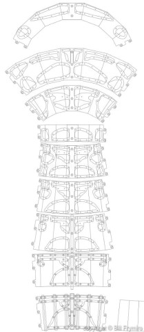 Lay out for cutting aluminum body panels and acrylic windows